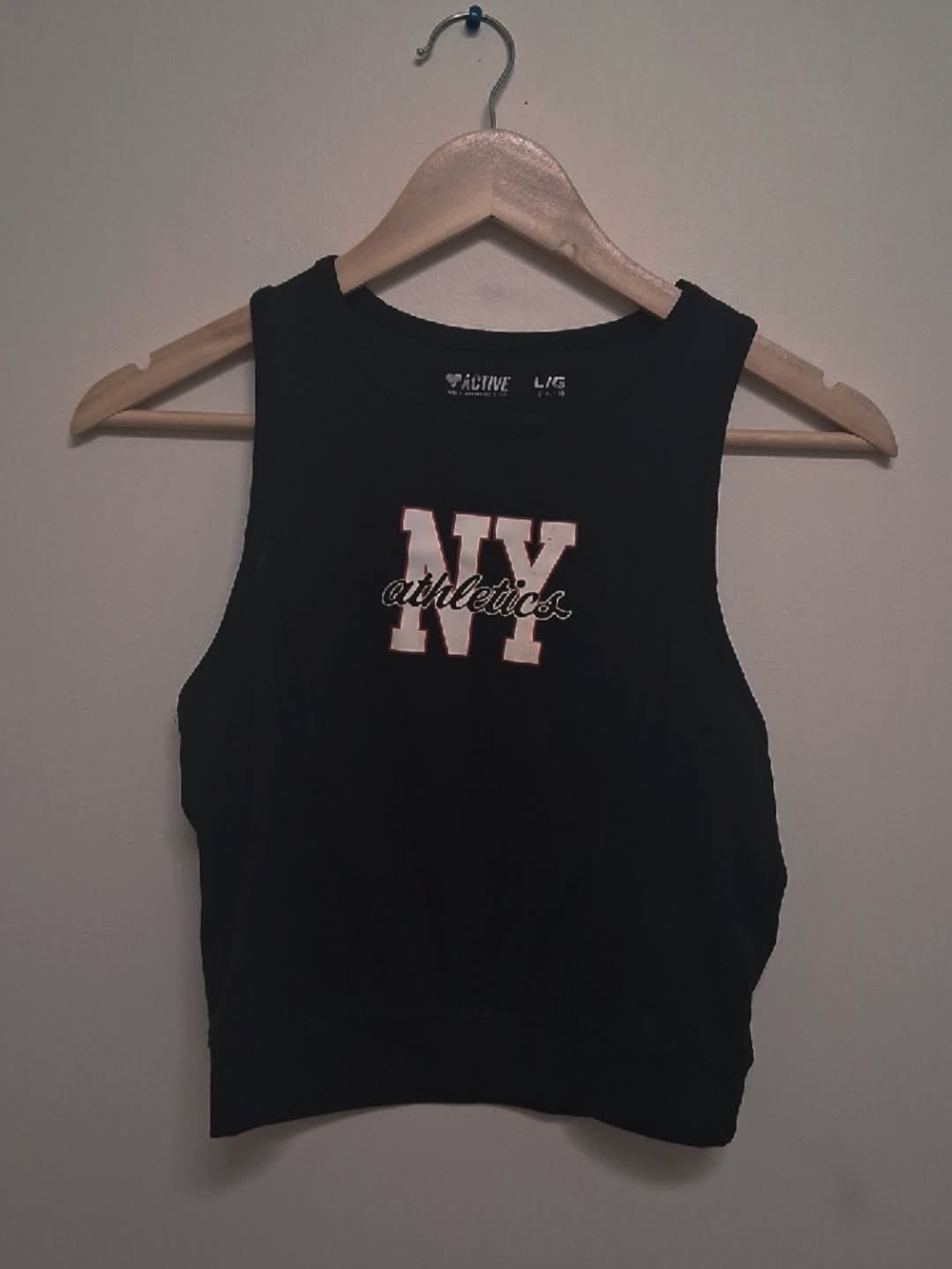 NY Cropped Tank Top - Black
